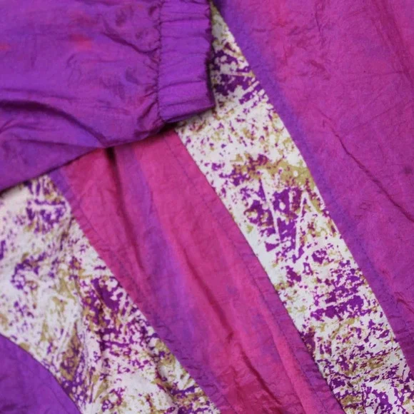 Vintage K-Swiss Windbreaker Purple Gold pink Size M - Picture 4 of 7